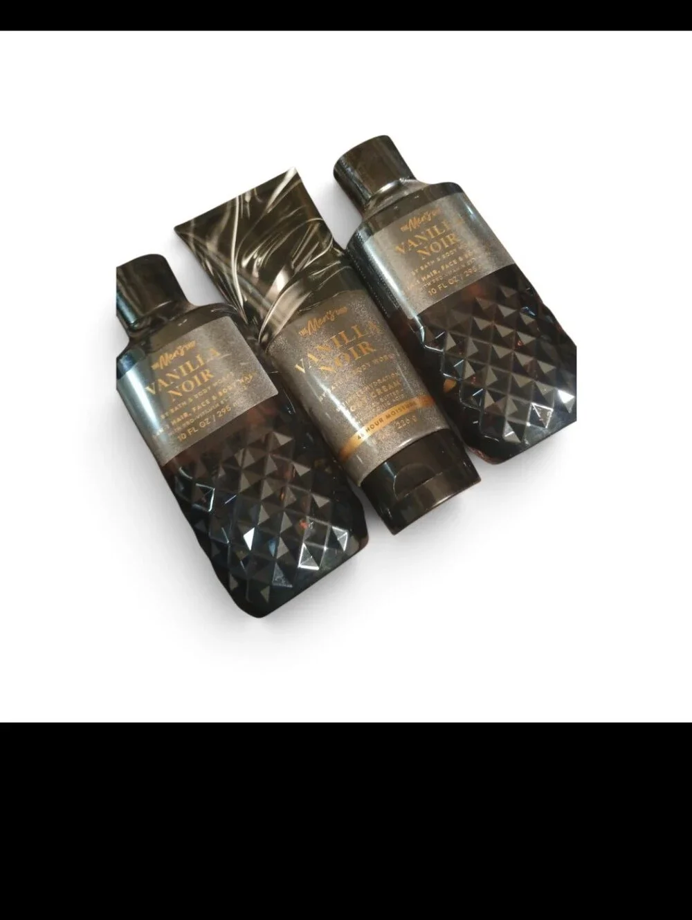 Men's 3 Bath & Body Works Vanilla Noir 3-in-1 Hair Face & Body Wash Body Cream